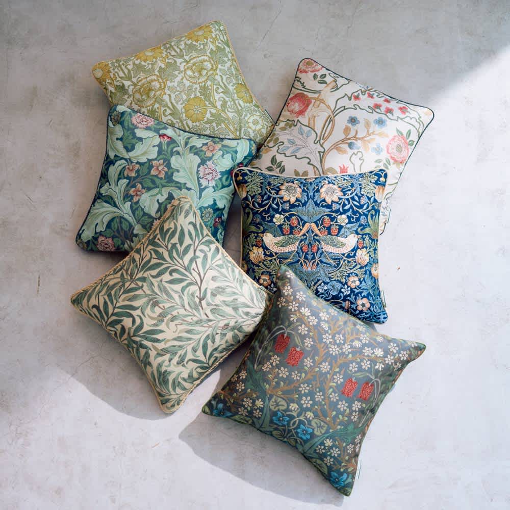 モリスデザインスタジオ ジャカード織クッションカバー〈ウィローボウ