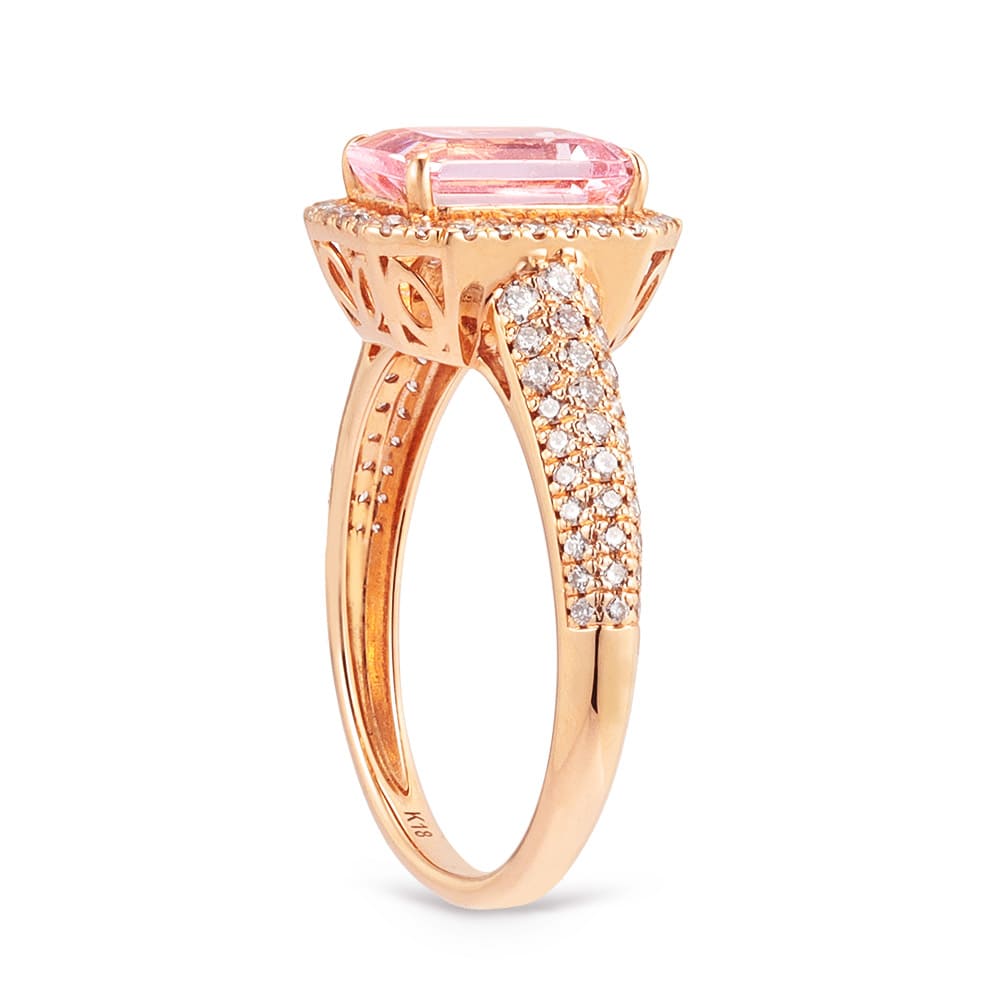 K18PG モルガナイト・ダイヤ リング 通販 - ディノス