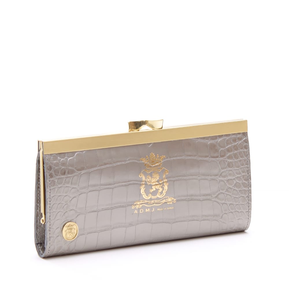 A.D.M.J.／エーディーエムジェー クロコ型押し 口金長財布 26WS06004