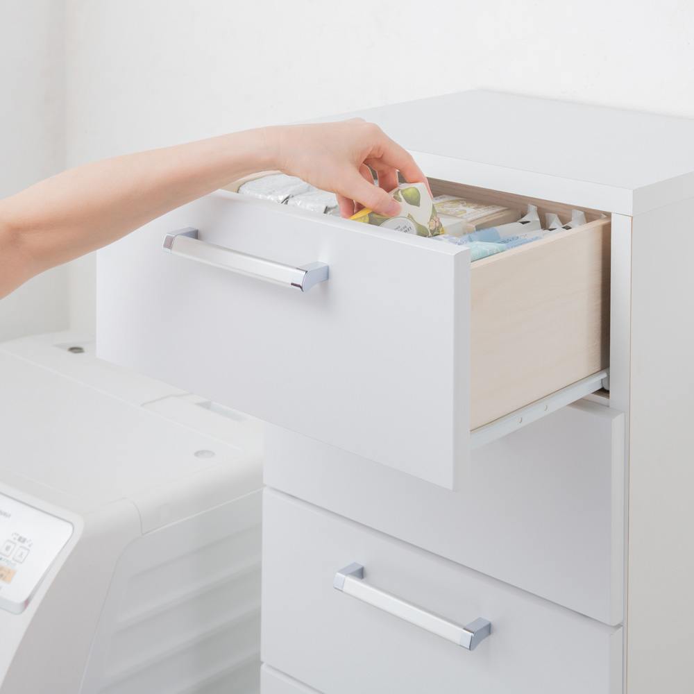 組立不要 キャスター付きランドリータワーチェスト 6段・高さ137.5cm幅