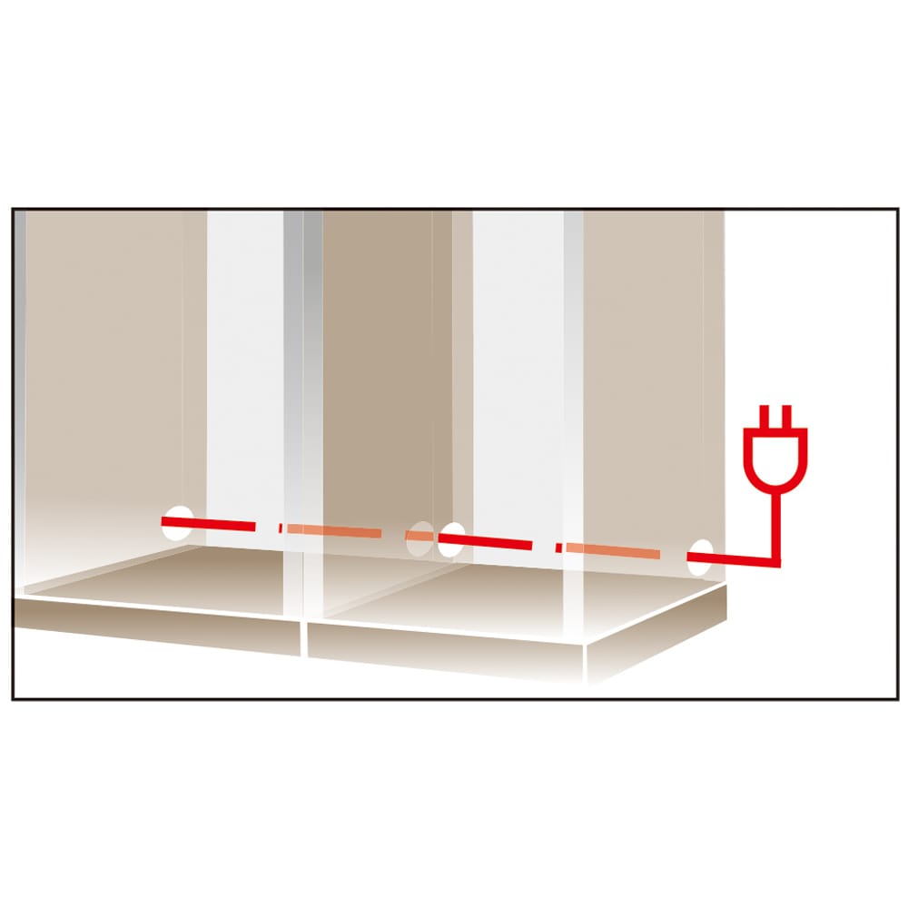 コーナー壁面収納テレビ台 幅117高さ180cm 左壁設置用 【ハイバック