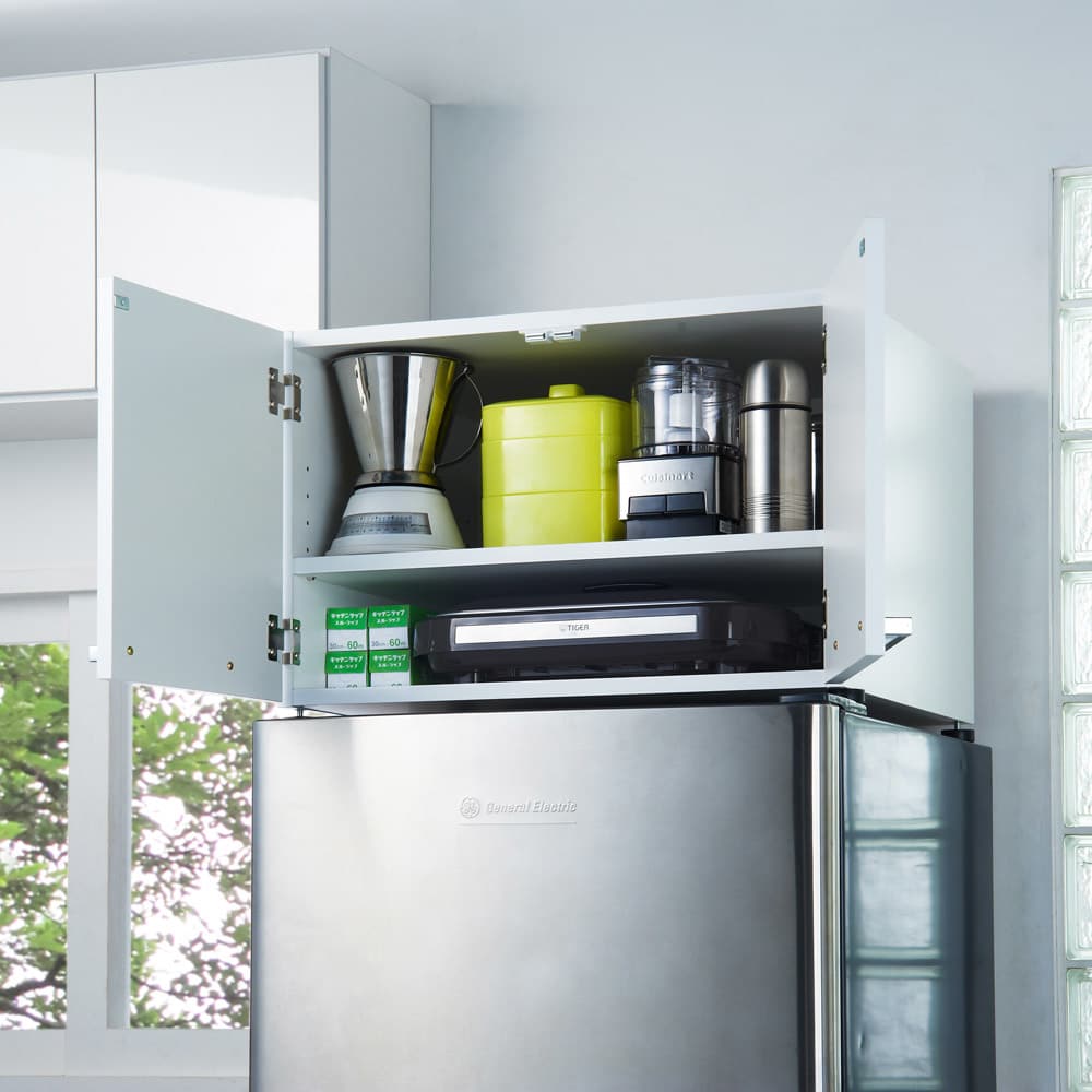 光沢仕上げ・冷蔵庫上ストッカー 幅63cm（脚部65cm） 通販 - ディノス