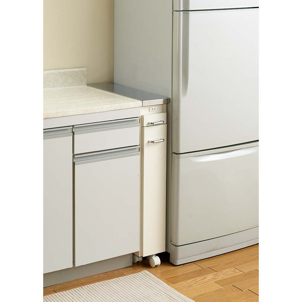 幅15奥行55cm］ ステンレス天板隙間収納 スライドタイプ 完成品 日本製