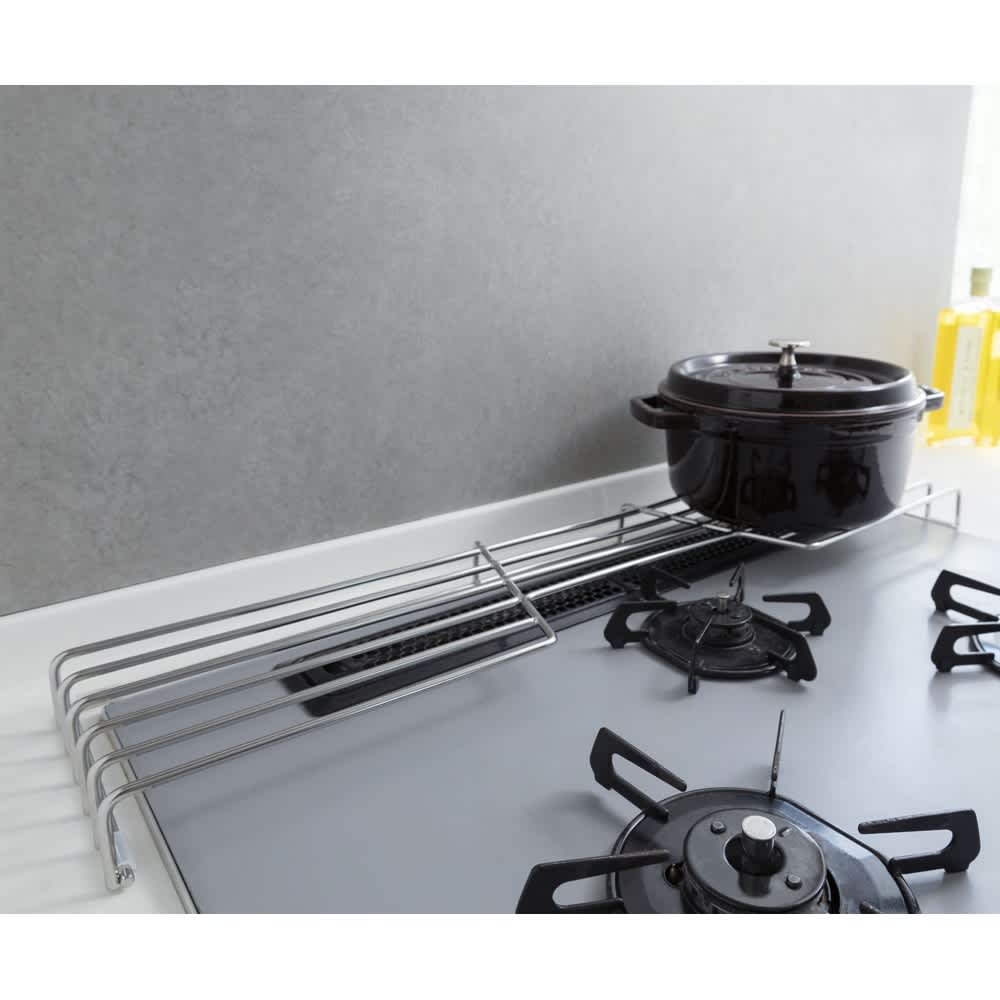 極太ワイヤーの頑丈コンロ奥ラック 通販 - ディノス