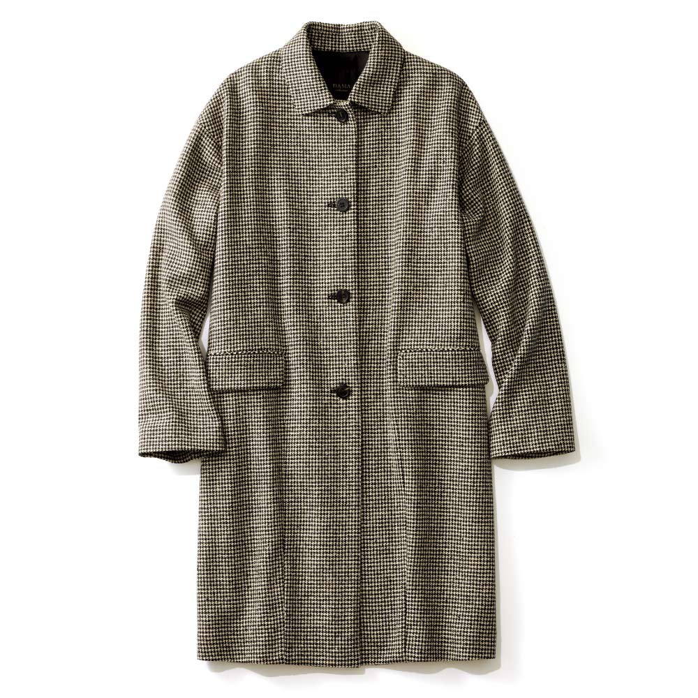 NIKKE」 シルク カシミヤ ネップツイード 千鳥格子柄 コート 通販