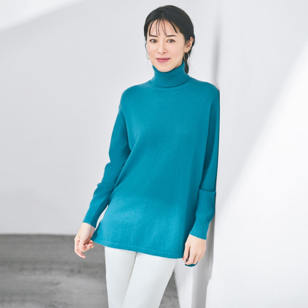 カシミヤニット タートルネック チュニック 通販 - ディノス