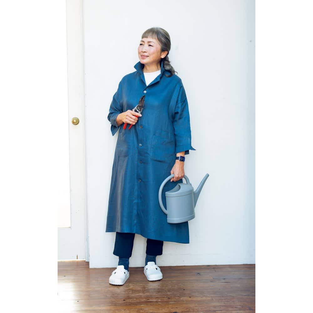 吉谷さんデザイン 麻のガーデンアトリエコート 通販 - ディノス