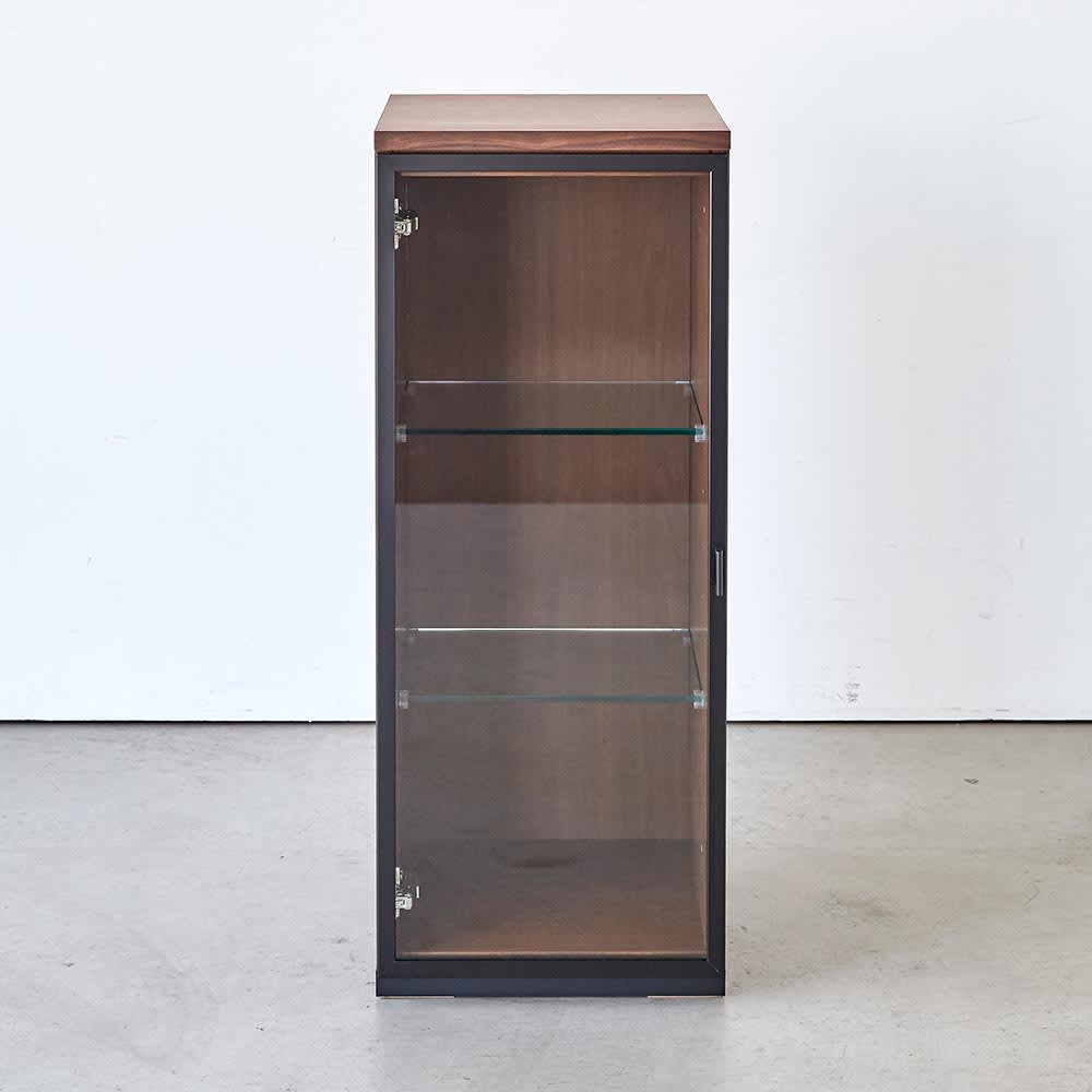 Sorrento/ソレント リビングキャビネット 幅38高さ95cm ガラス扉 LED