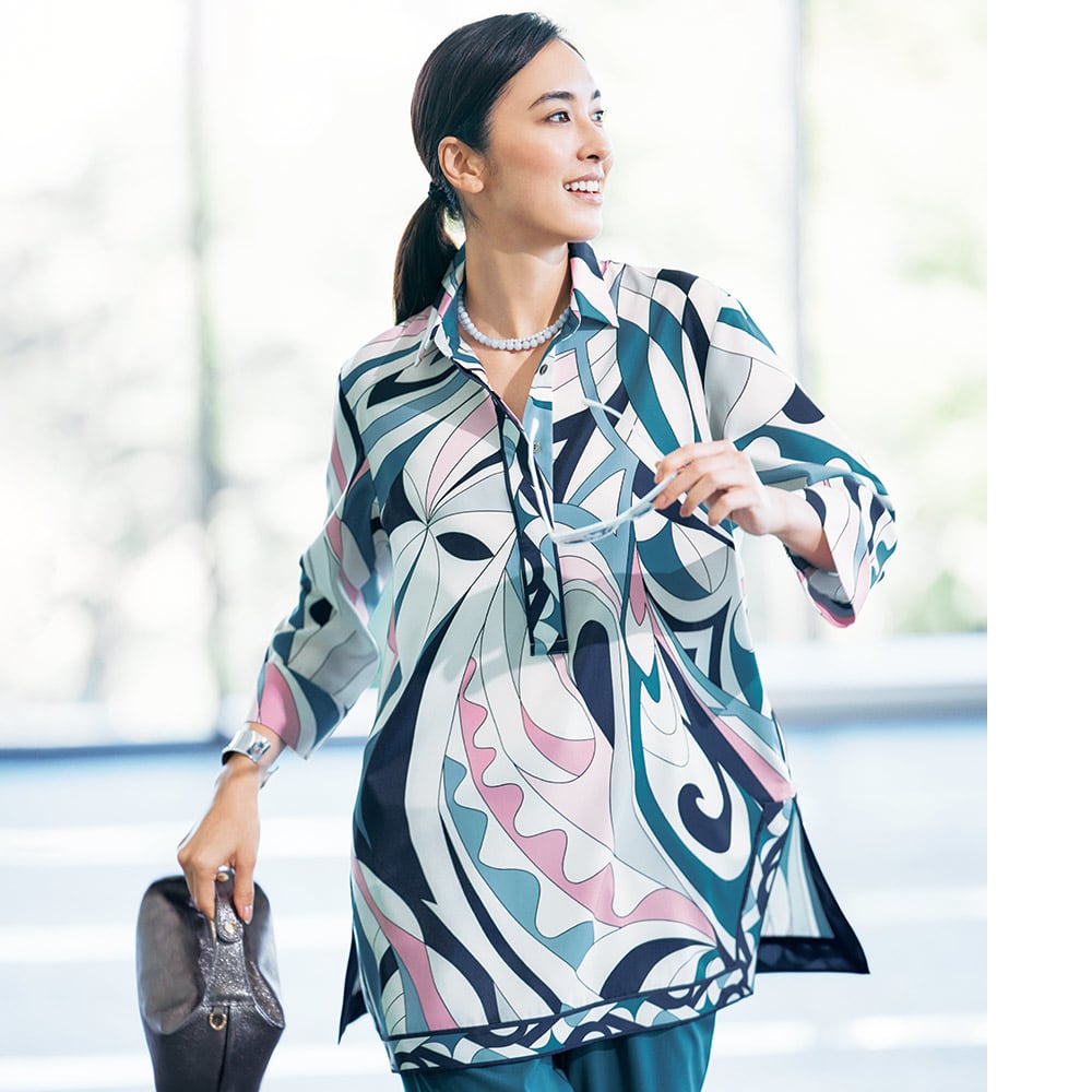 TOKUKO 1er VOL 前開き チュニック ブラウス 羽織物 お花 1er TOKUKO