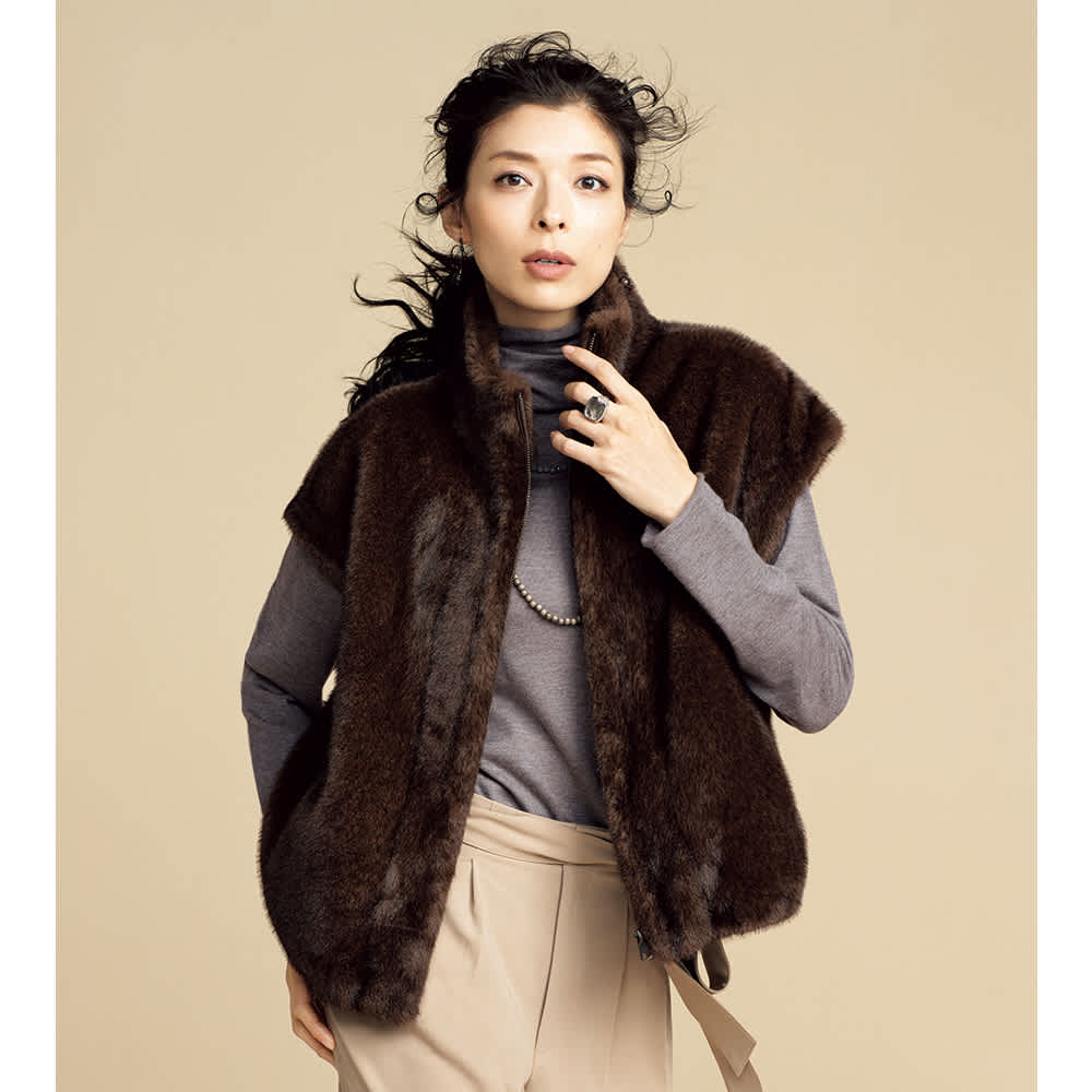 フェイクミンクファー ジレ 通販 - ディノス