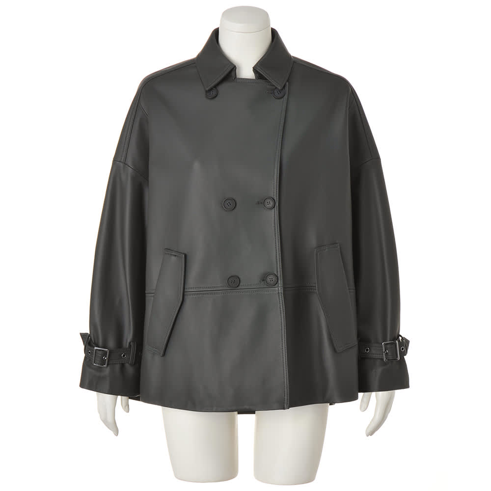 イタリアンラムレザー ダブルブレスト ハーフコート 通販 - ディノス