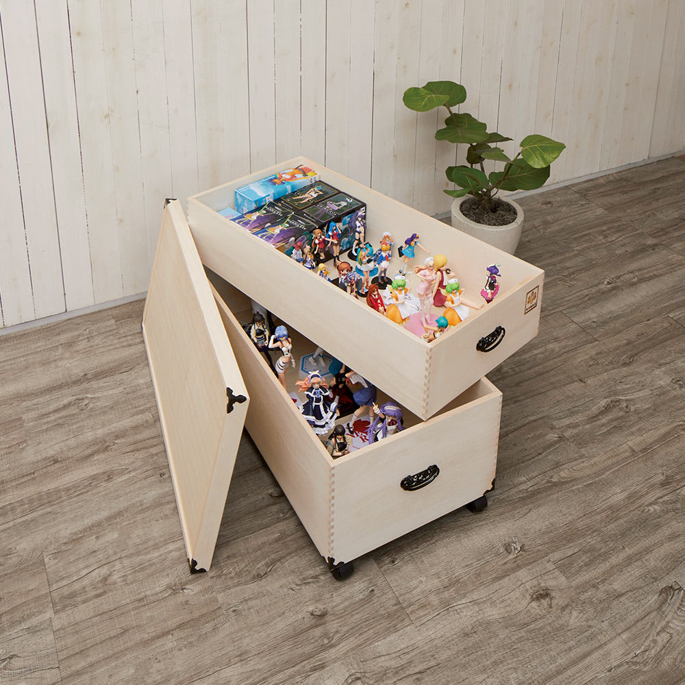 大切な衣類やひな人形をしまえる総桐収納ケース 2段・高さ52.5cm 通販