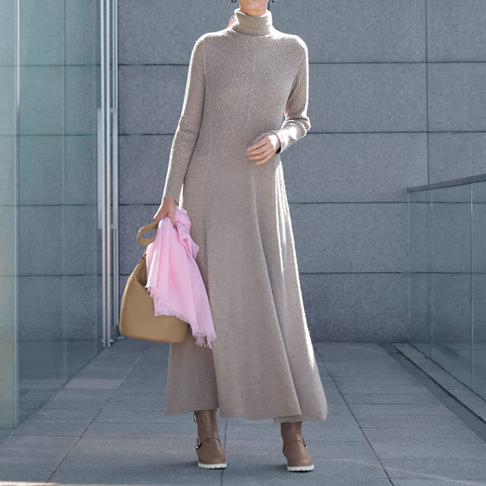 カシミヤ混 変形リブ編み ニットワンピース 通販 - ディノス