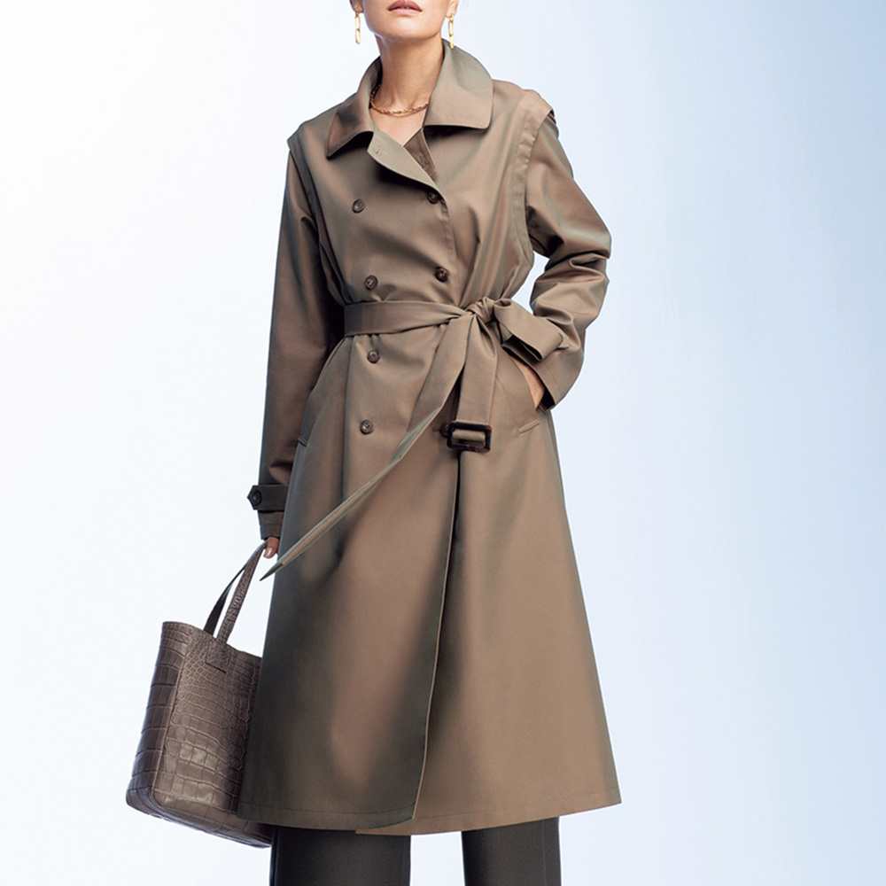 2WAYデザイン はっ水 シャンブレーツイル トレンチコート 通販 - ディノス