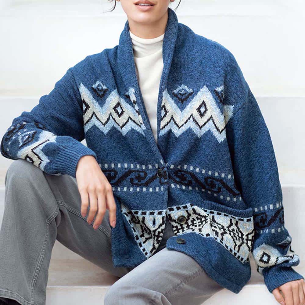 コットンシルク カウチン風 ニットジャケット 通販 - ディノス