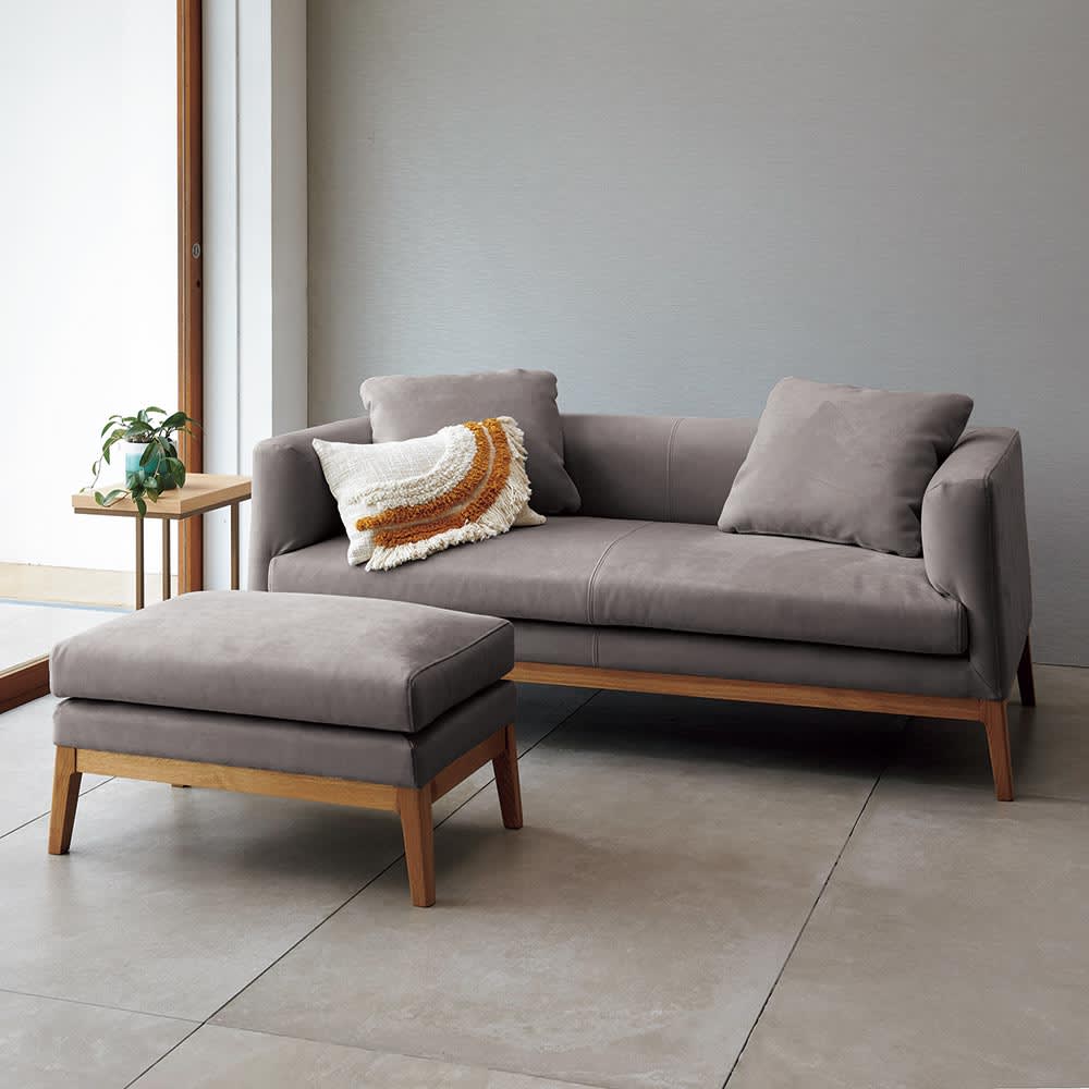 グレー スエード風 2人掛けソファ グレー スエード風 2人掛けソファ