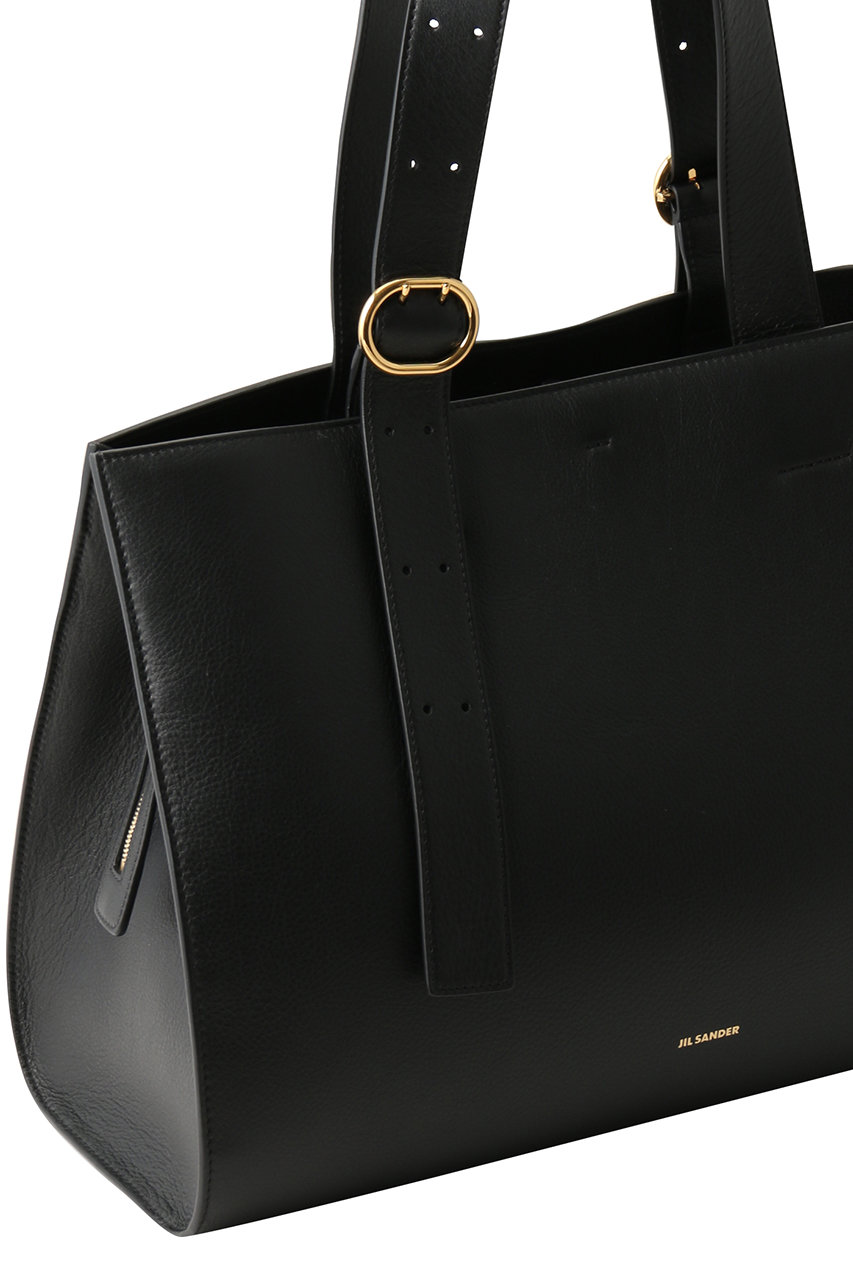 JIL SANDER(ジル サンダー)｜CANNOLO レザートートバッグ/ブラック の