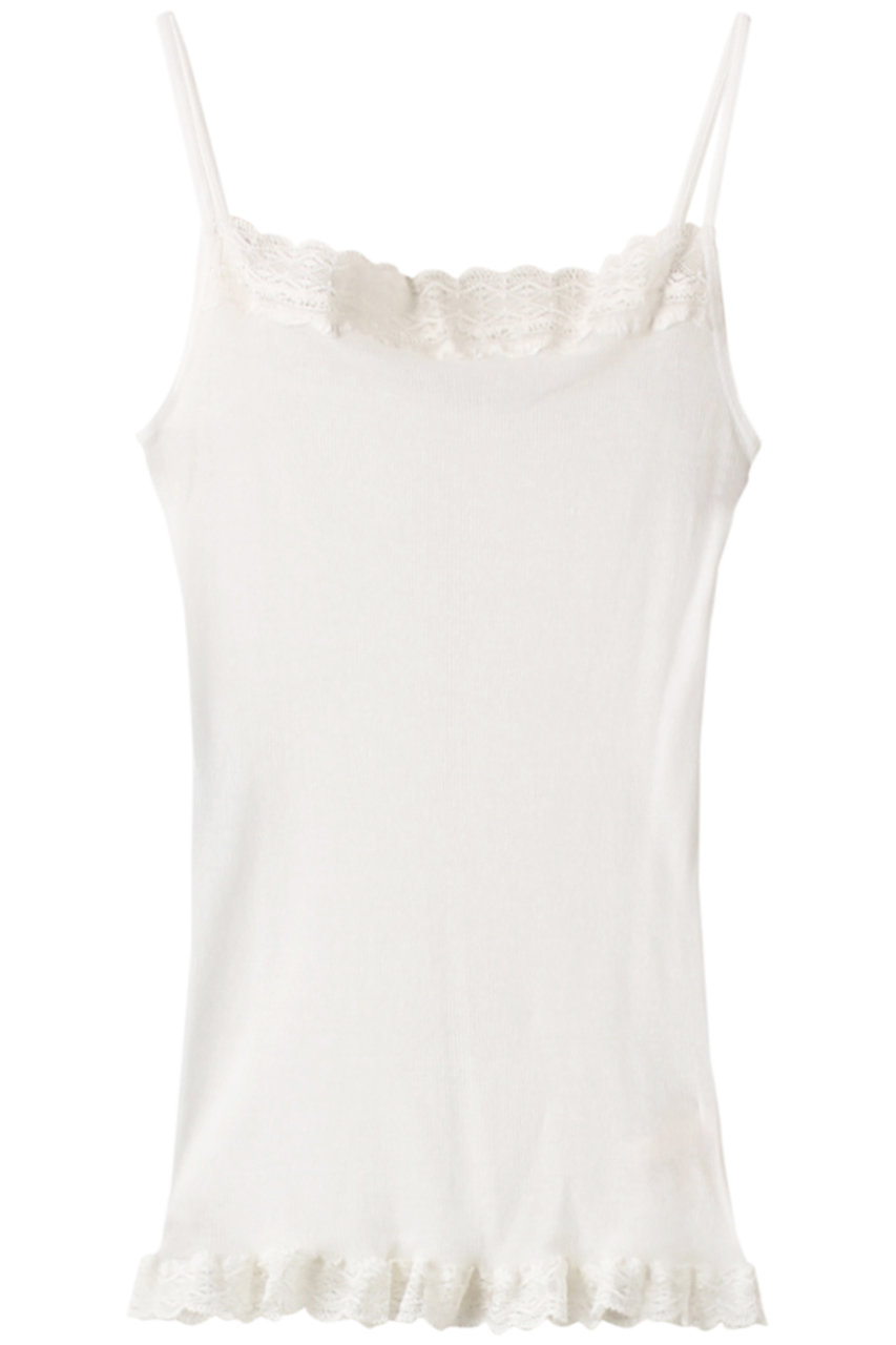 PRISTINE(プリスティン)｜シルクレーステレコキャミ/ホワイト の通販