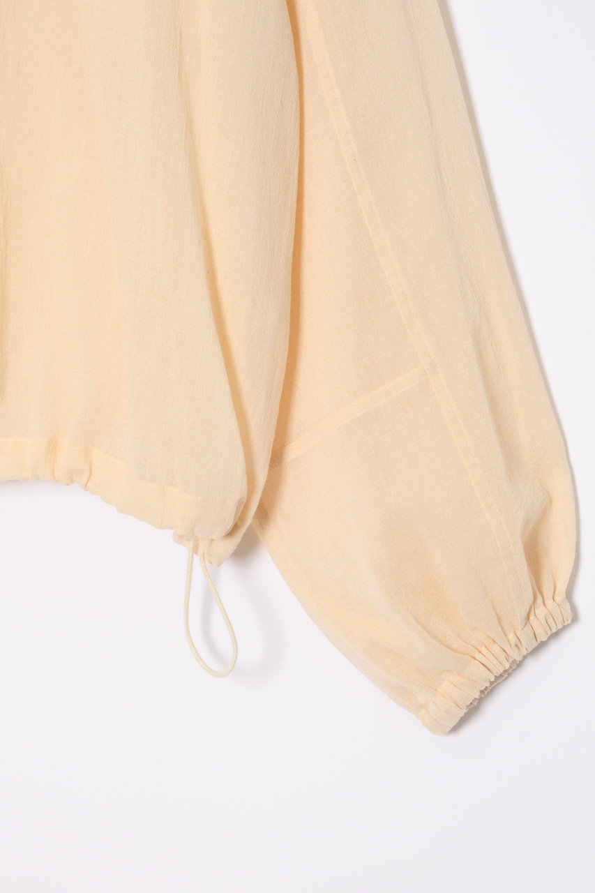 PRISTINE(プリスティン)｜チリメンジップアップパーカー/ナチュラル の