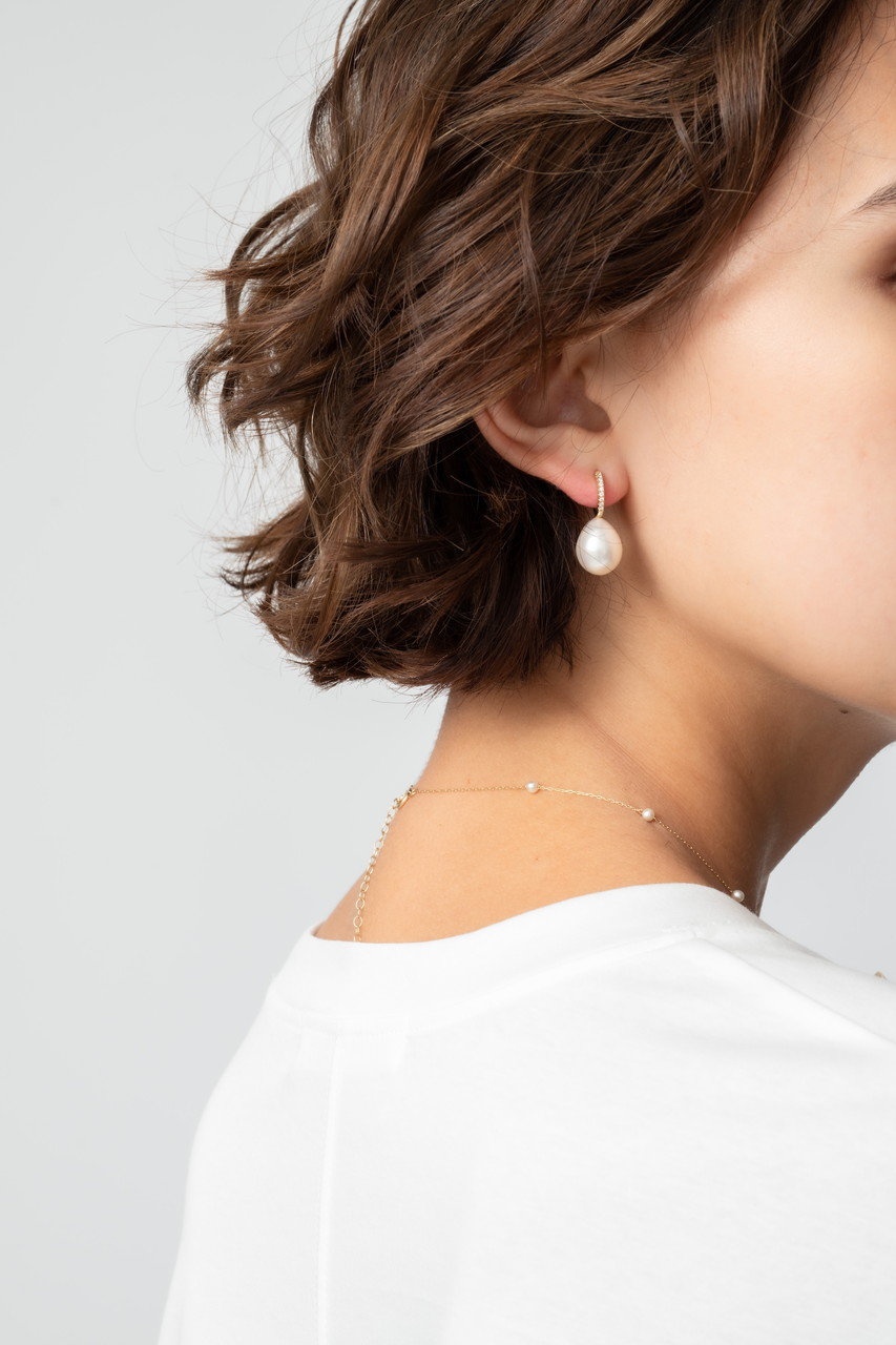 MIZUKI(ミズキ)｜SBE348 ラージドロップパールダイヤモンドフープ