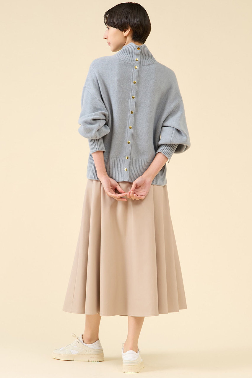 martinique(マルティニーク)｜フェイクレザーフレアスカート/ベージュ