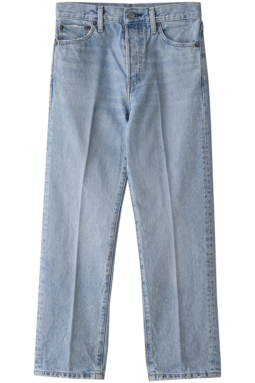 ebure(エブール)｜ウォッシュドデニム ストレートパンツ/ライトブルー