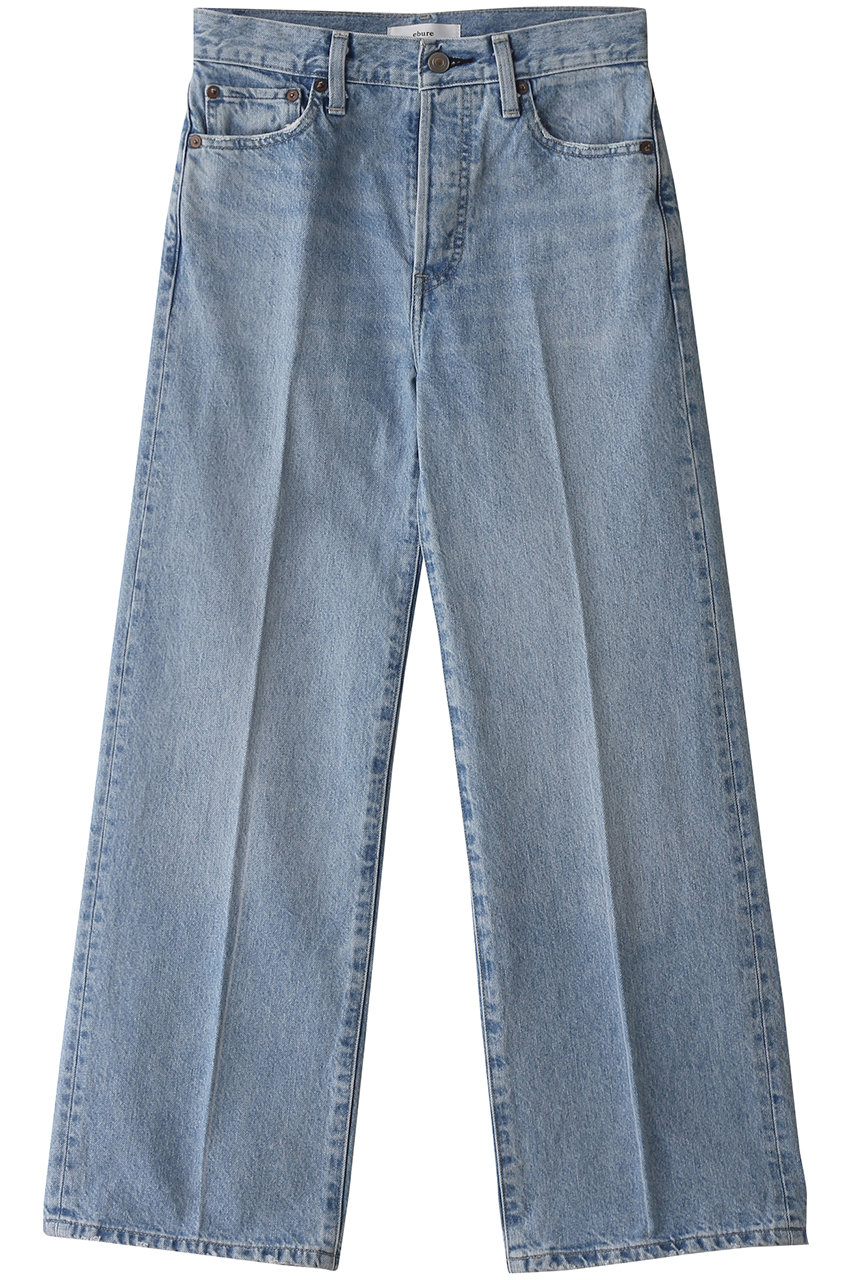 ebure(エブール)｜ウォッシュドデニム ワイドストレートパンツ/ライト