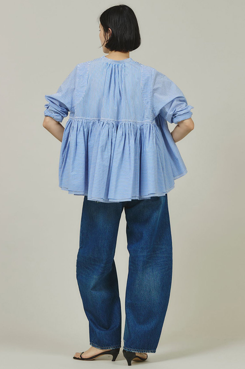 Curensology(カレンソロジー)｜ストライプレイヤードギャザーブラウス