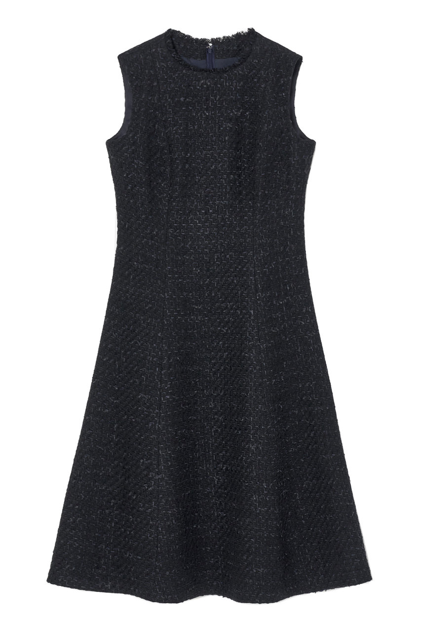ANAYI(アナイ)｜ミックスツイードフレアワンピース/ネイビー の通販