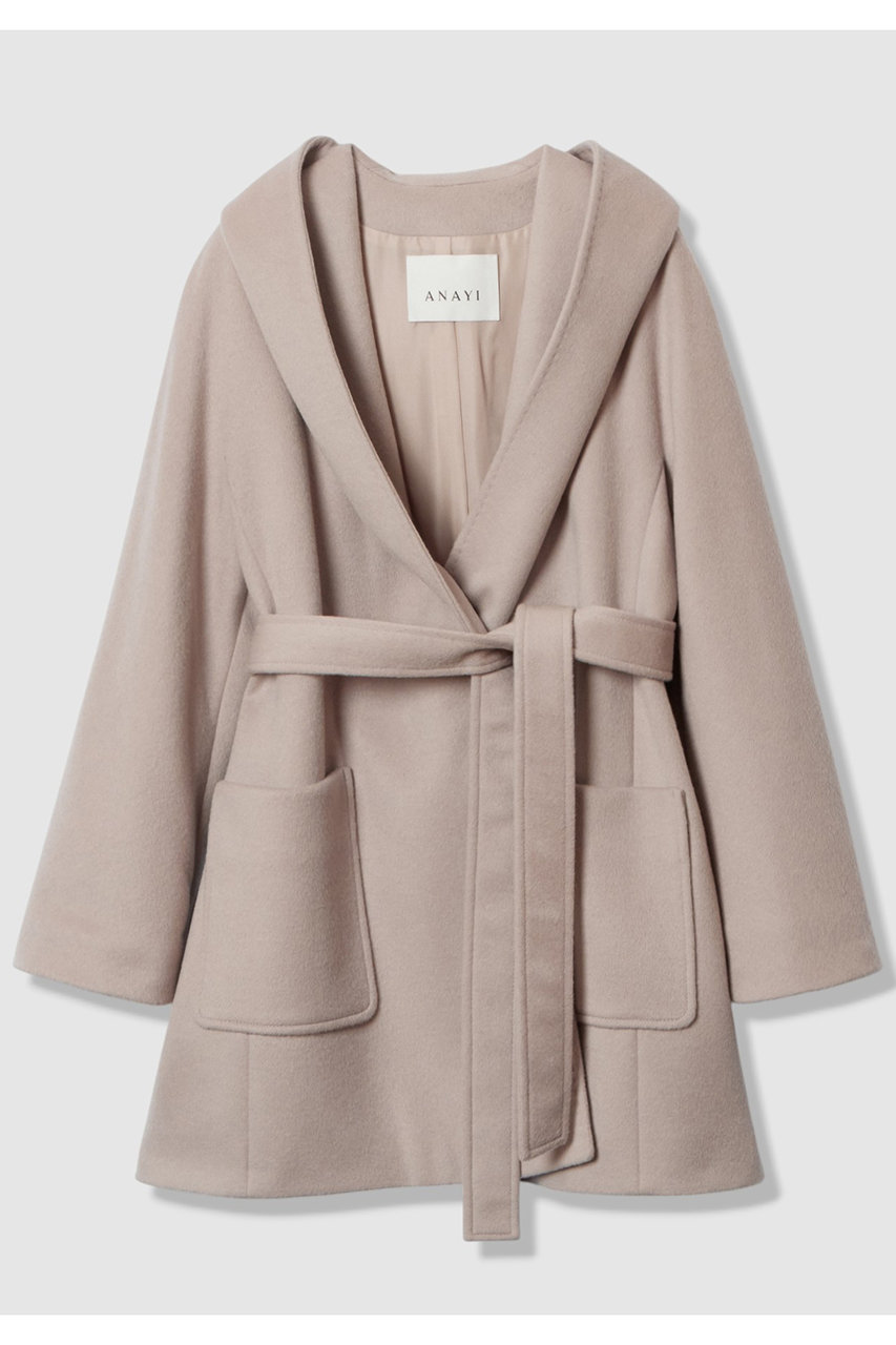 ANAYI(アナイ)｜カシミヤフードガウンコート/ベージュ の通販