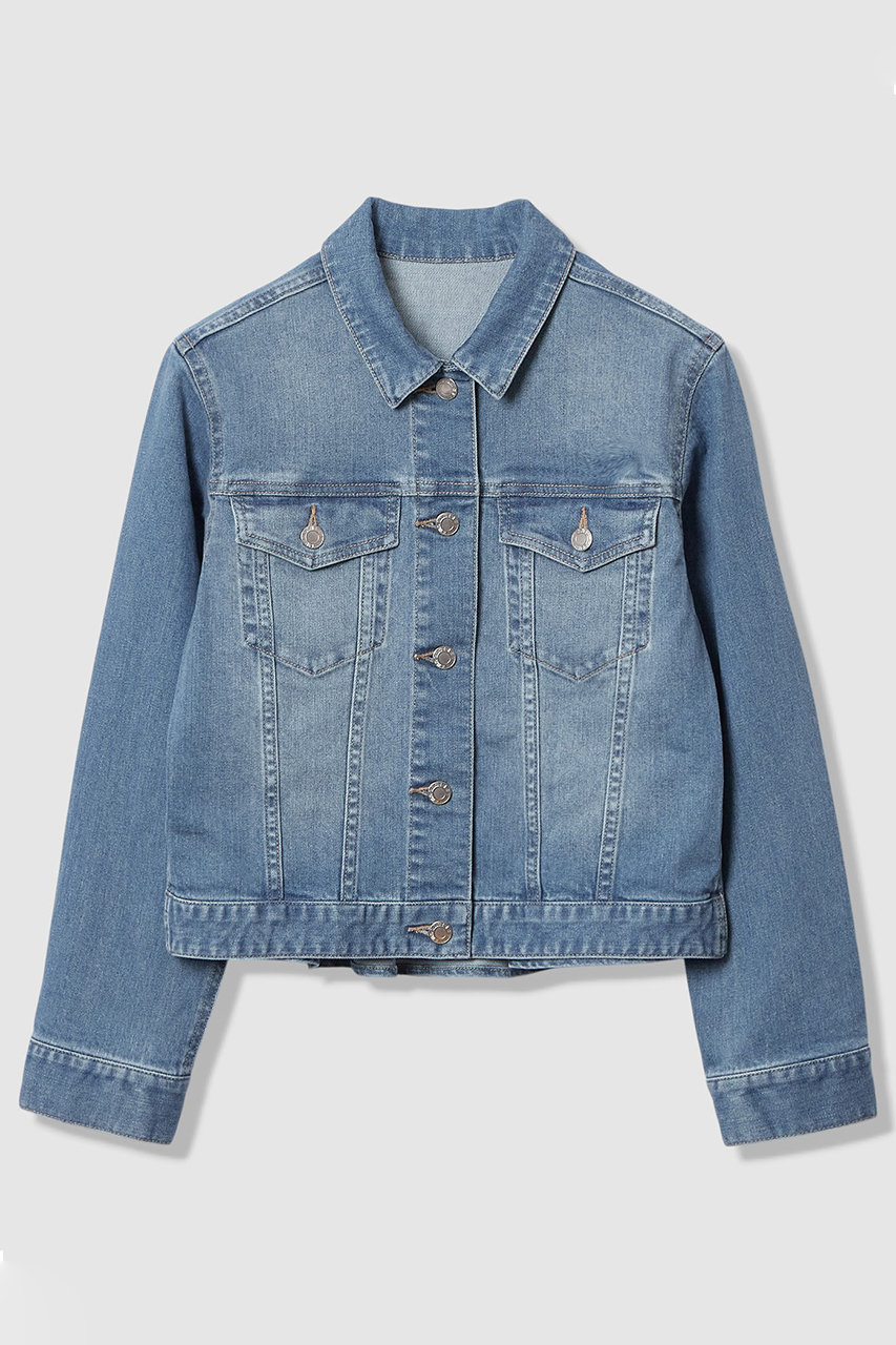 ANAYI(アナイ)｜ストレッチデニムペプラム ジャケット/ブルー の通販