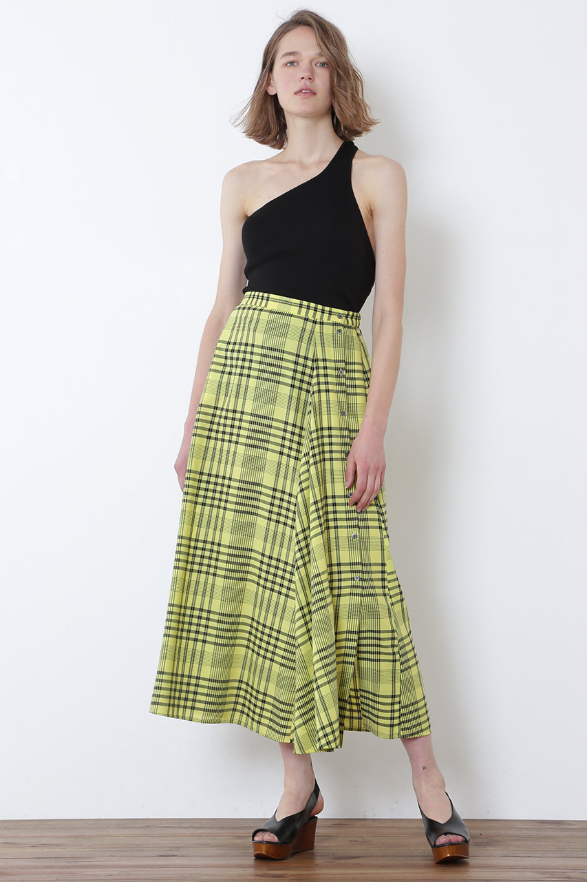 LE PHIL(ル フィル)｜TRツイルチェックスカート/イエロー の通販