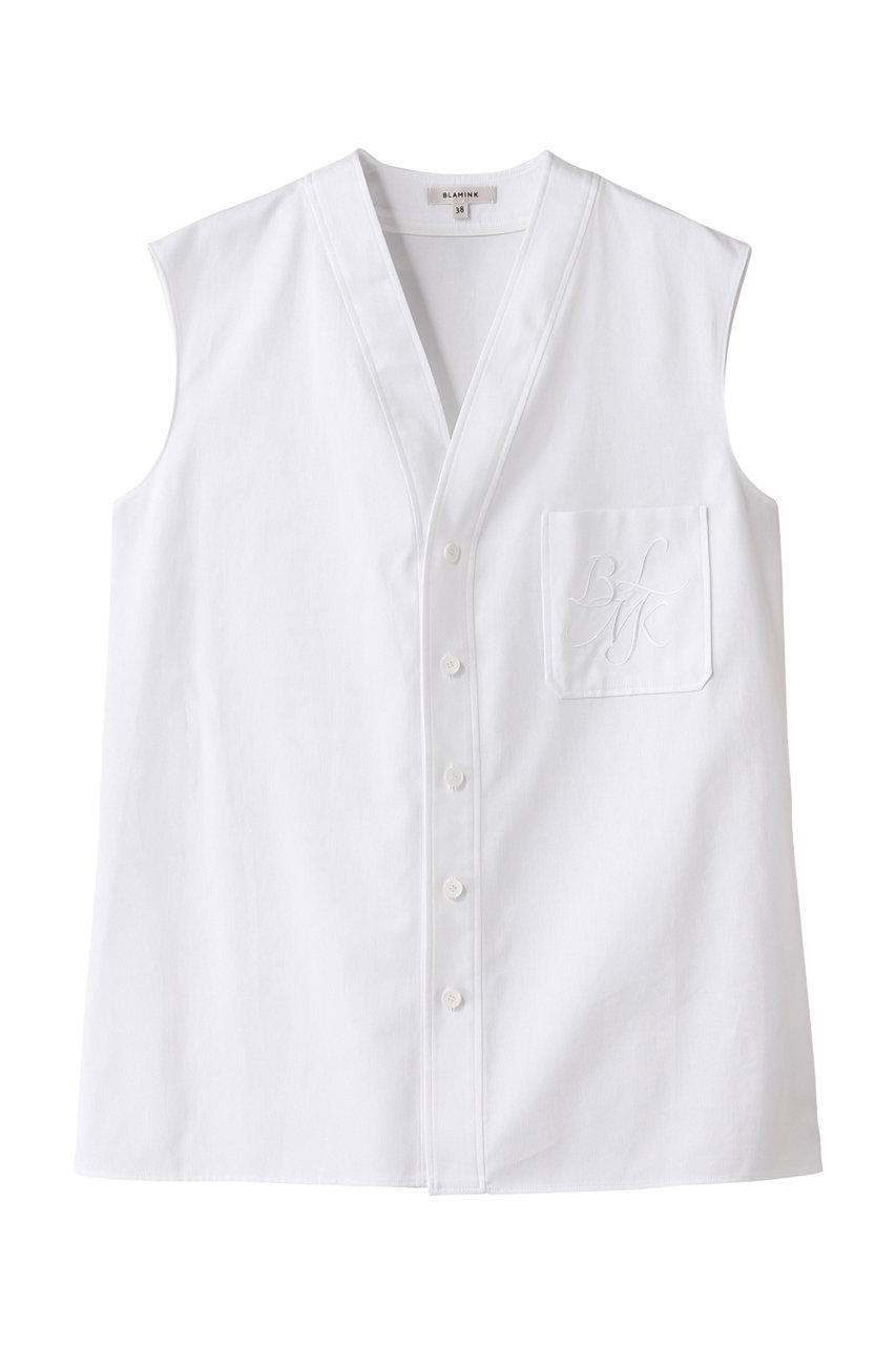 BLAMINK(ブラミンク)｜【BLMK】コットンVネックベスト/ホワイト の通販