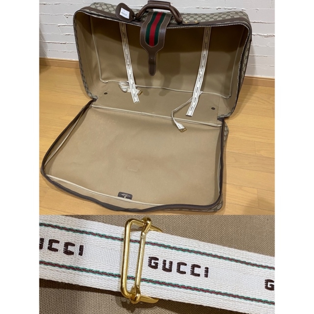 GUCCI - 80'S OLD GUCCI シェリーライン スーツケース キャンバス
