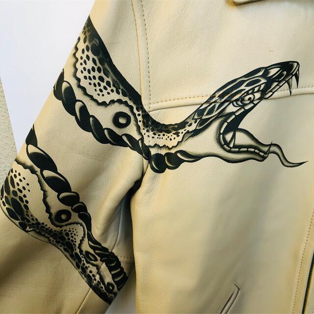 AVIREX - 希少 AVIREX 80着限定 虎&蛇墨絵 本革 シングルライダース XL