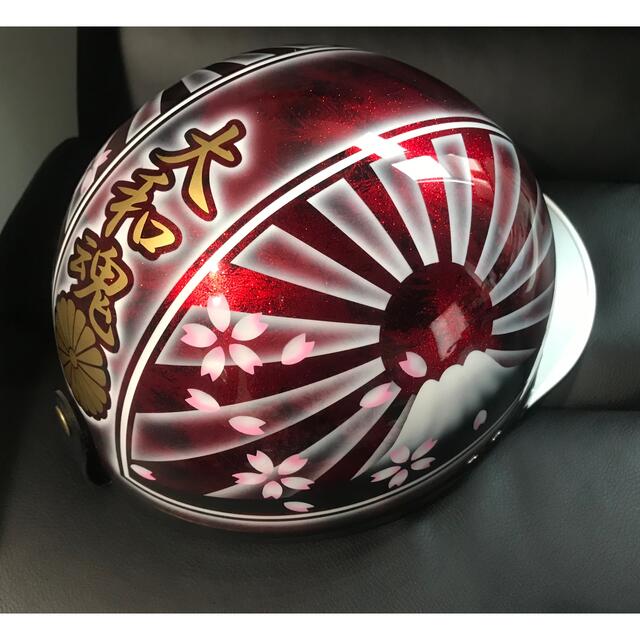 ラップ塗装 桜 富士日章 コルク半 ヘルメットの通販 by paint｜ラクマ