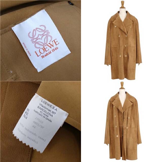 LOEWE - ロエベ コート トレンチコート スウェードレザー 本革