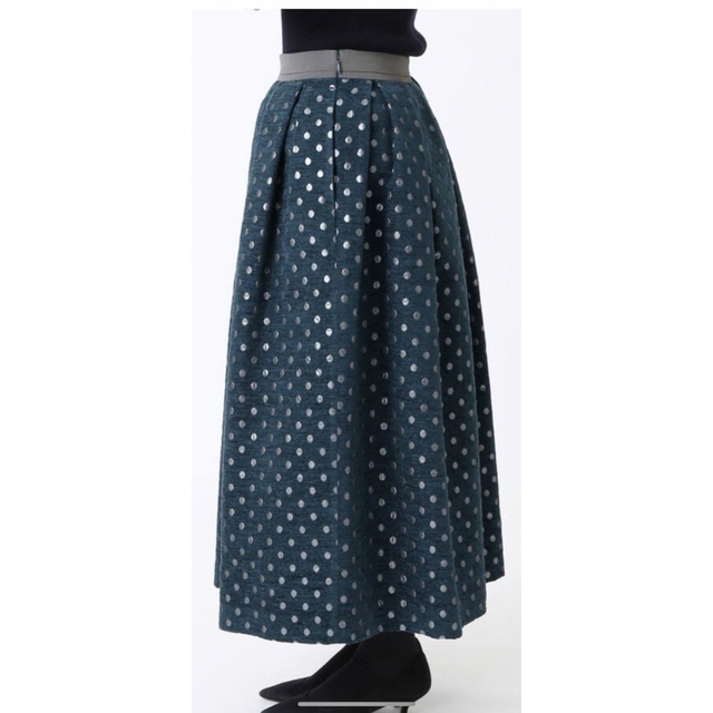 IENA LA BOUCLE ドットジャガードタックスカート