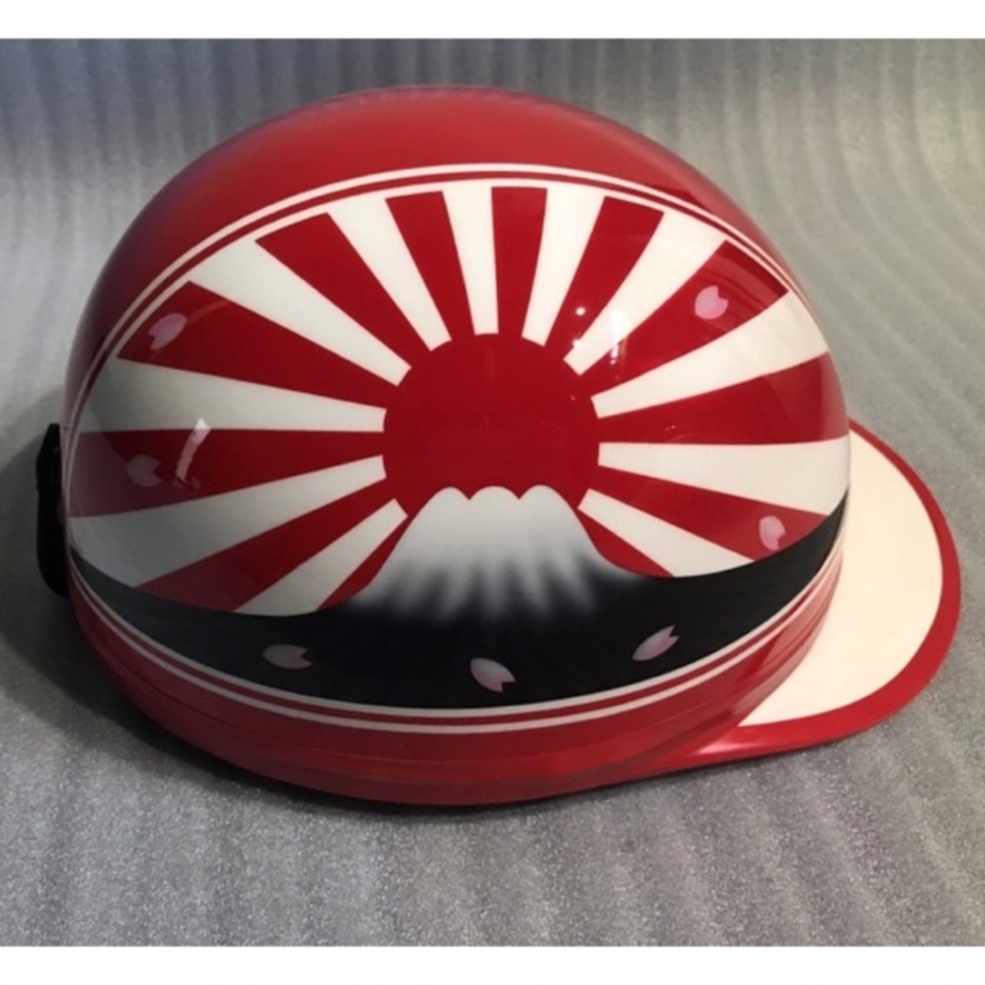 赤白 富士日章 コルク半 ヘルメット 桜吹雪の通販 by paint｜ラクマ
