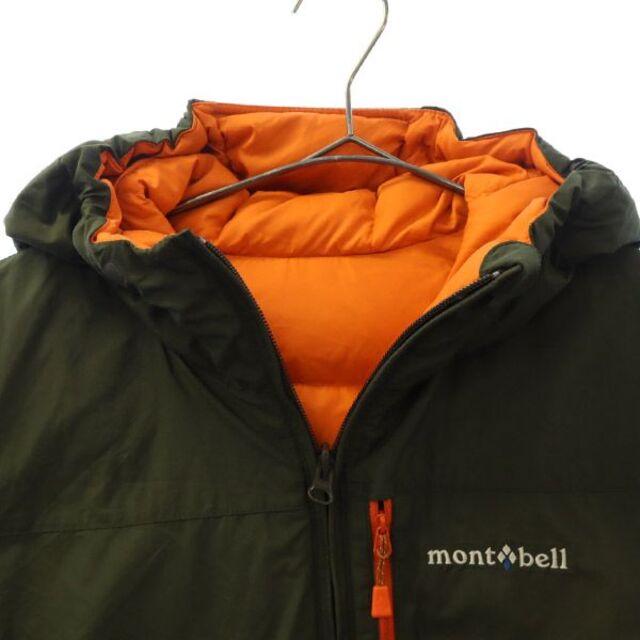 モンベル リバーシブル ダウンジャケット 150 カーキ×オレンジ mont