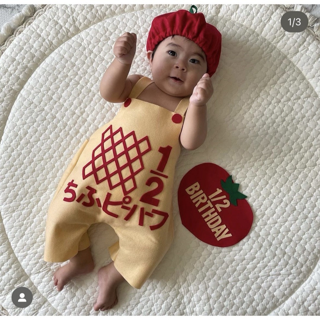 キューピーハーフバースデー サロペットの通販 by sakumomo.y｜ラクマ