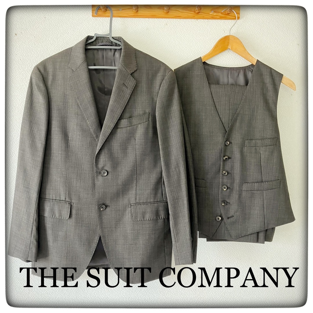 THE SUIT COMPANY - 【極美品】スーツカンパニー スリーピース グレイ