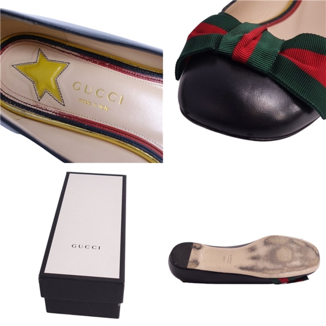 GUCCI - グッチ GUCCI パンプス リボン シェリーライン カーフレザー