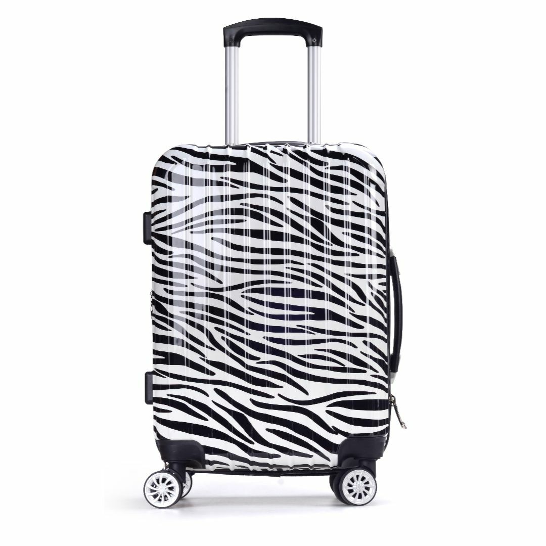 キャリーケース ゼブラ柄 Lサイズ 大きい 軽量 ツヤ 拡張 しまうまの
