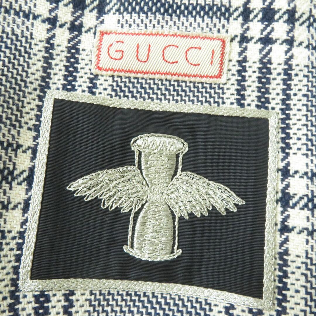 GUCCI - 極美品☆正規品 GUCCI グッチ 608841 グレンチェック柄 リネン