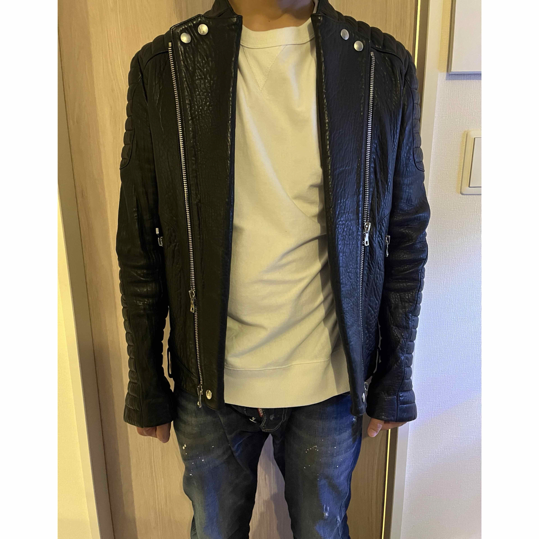 BALMAIN - 極美品☆ BALMAIN 牛革 定番レザージャケット☆バルマン(着