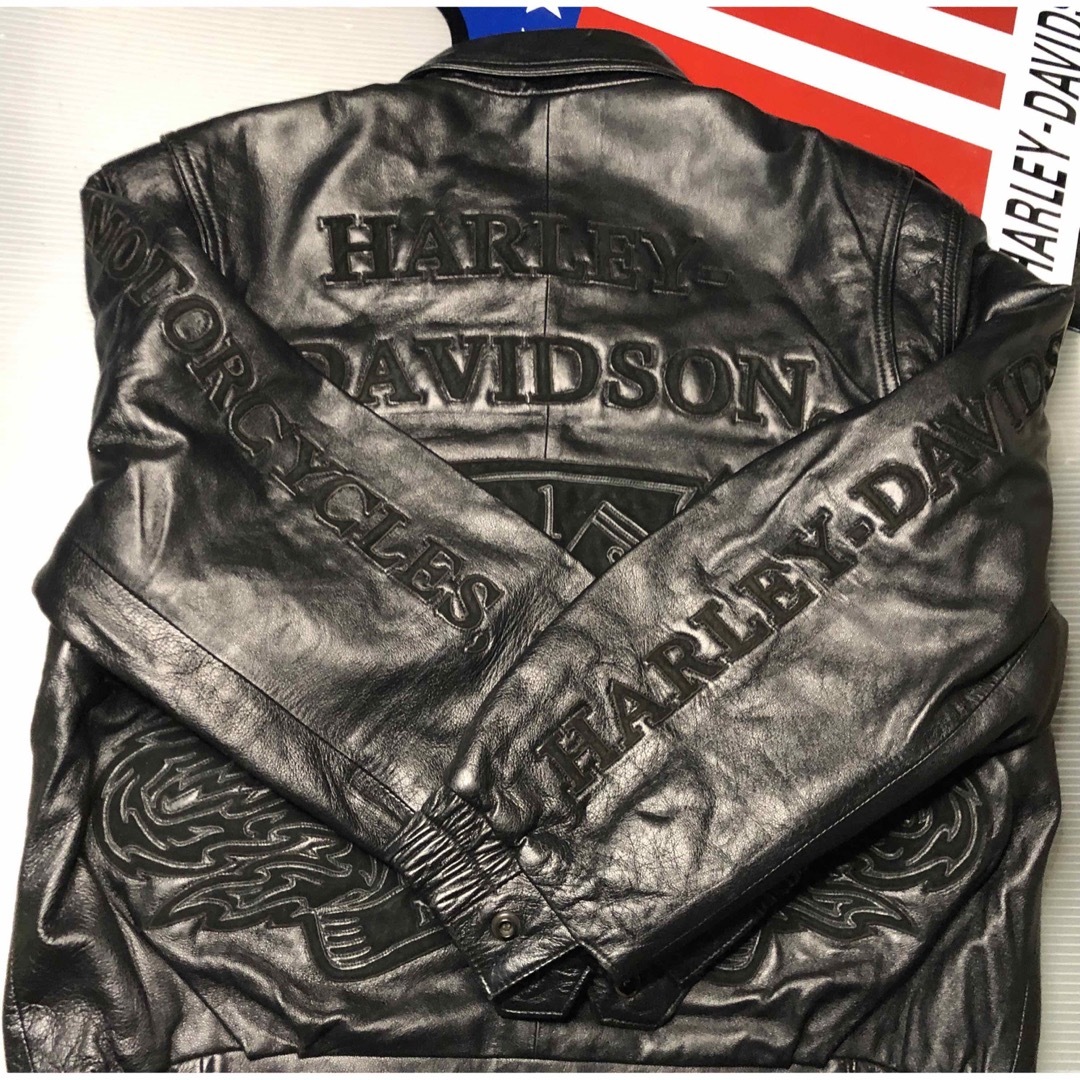 Harley Davidson - 【稀少！全面刺繍！入手困難】美品羊革ハーレー