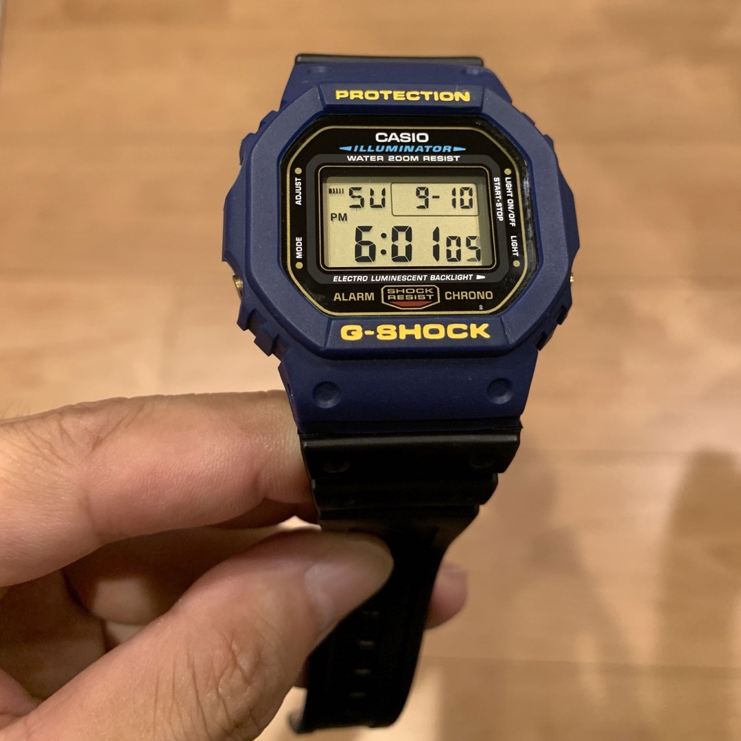 CASIO G-SHOCK DW-5600 ゴールド液晶 カスタム ブルーの通販 by