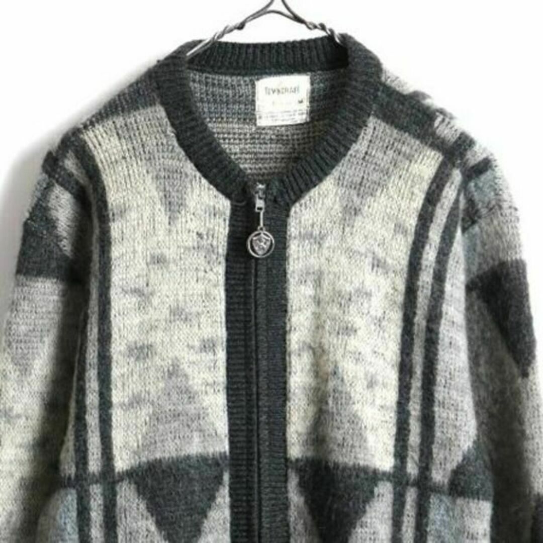 60s ビンテージ 20% モヘア ☆ タウンクラフト アーガイル 総柄 ニット