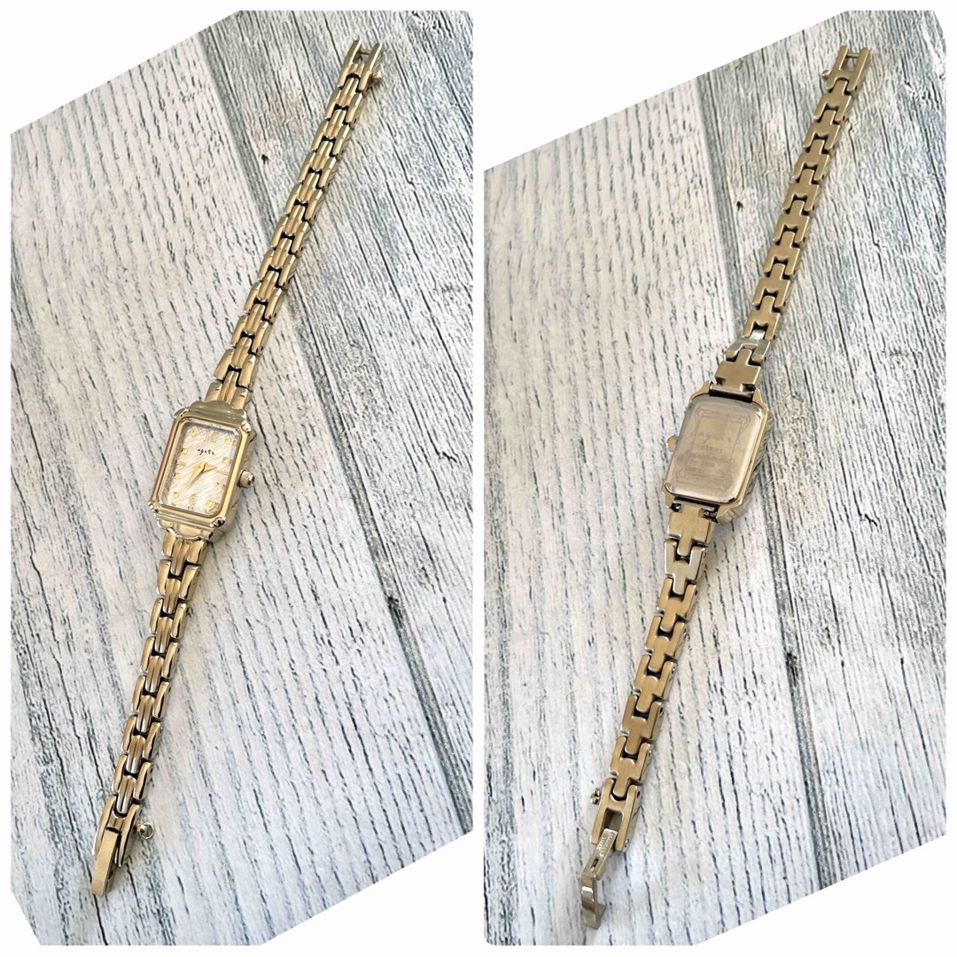 agete - 【電池交換済】agete アガット スクエア ゴールド 腕時計